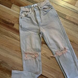 RE/DONE Light Pink Acid Washed Jeans - Size 23 - Excellent Condition